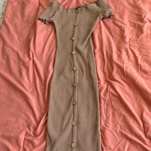 Button-Down Ribbed Dress